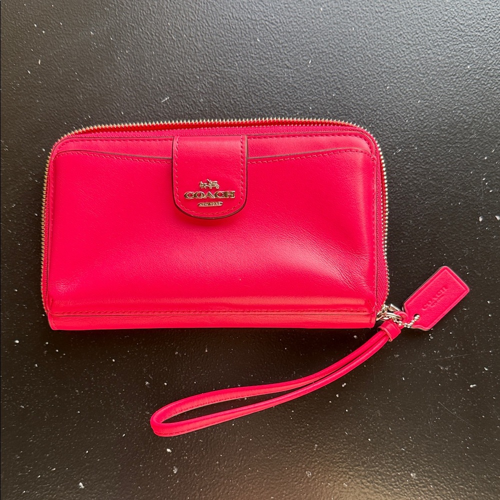 Coach Bright pink Leather Wallet/wristlet